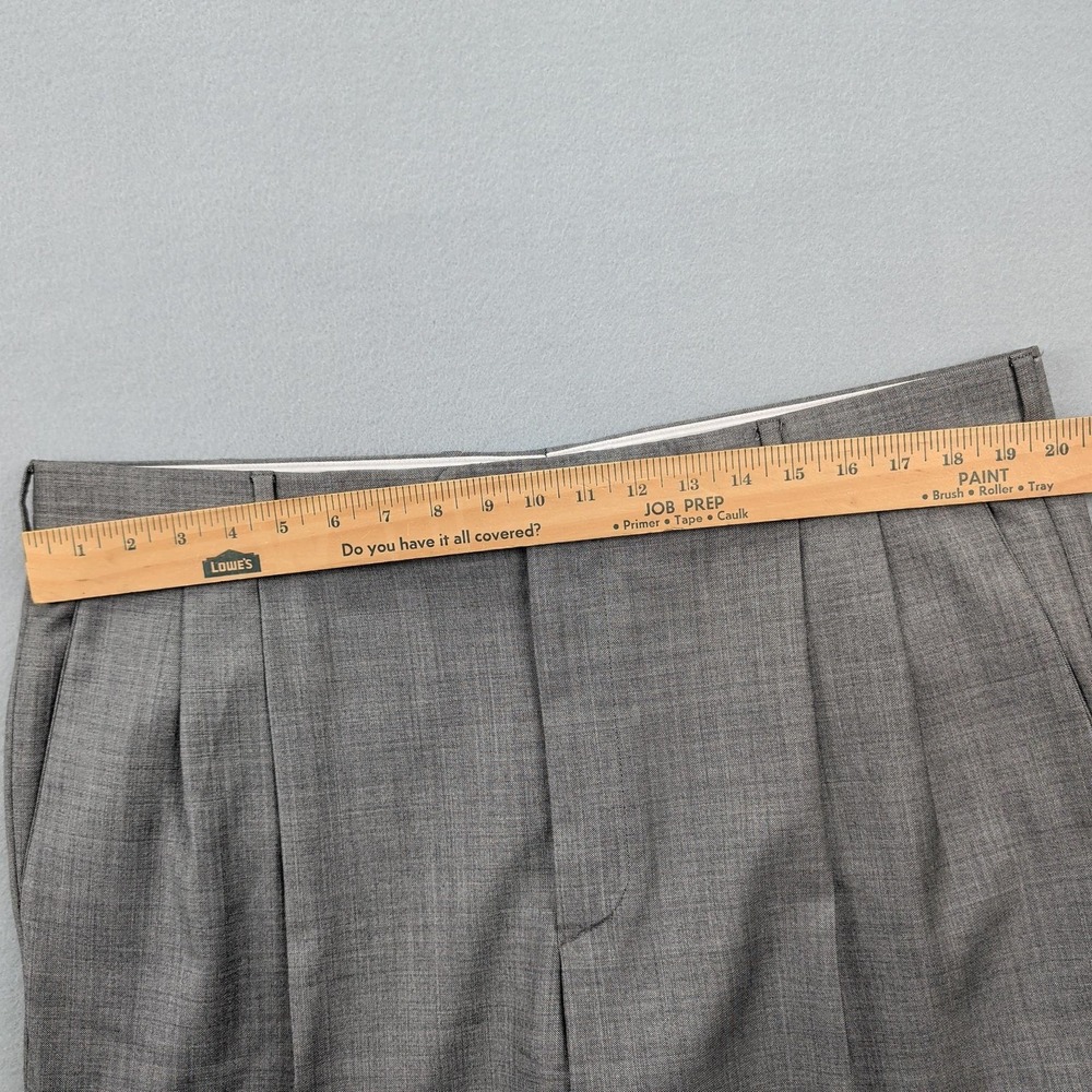 Zanella Dress Pants‎ Mens 40 Gray Bennett Wool Pleated Front Vitale Barberis - Picture 7 of 13